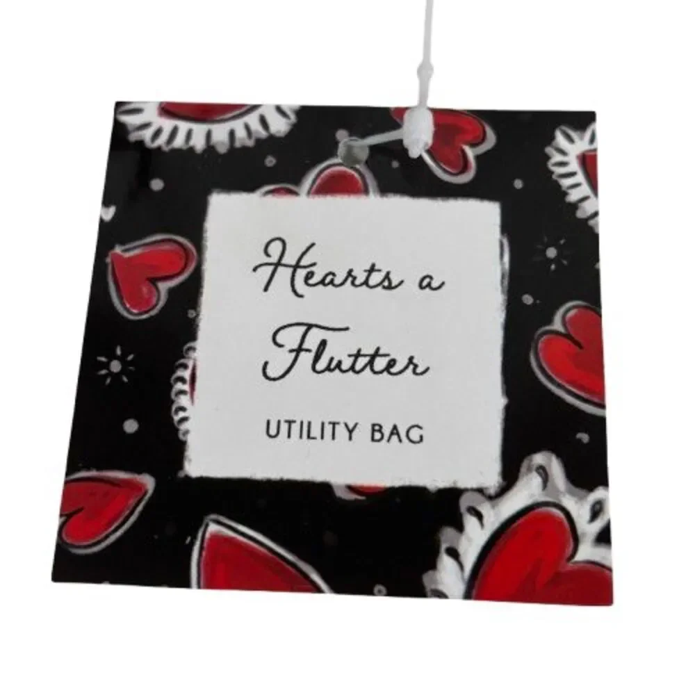 New Brighton Love Hearts A Flutter Utility Crossbody Bag Purse Organizer MRP $88